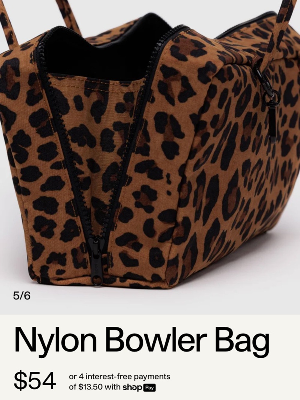 BAGGU Leopard Print Shoulder Bag - Brown & Black - Picture 6 of 6